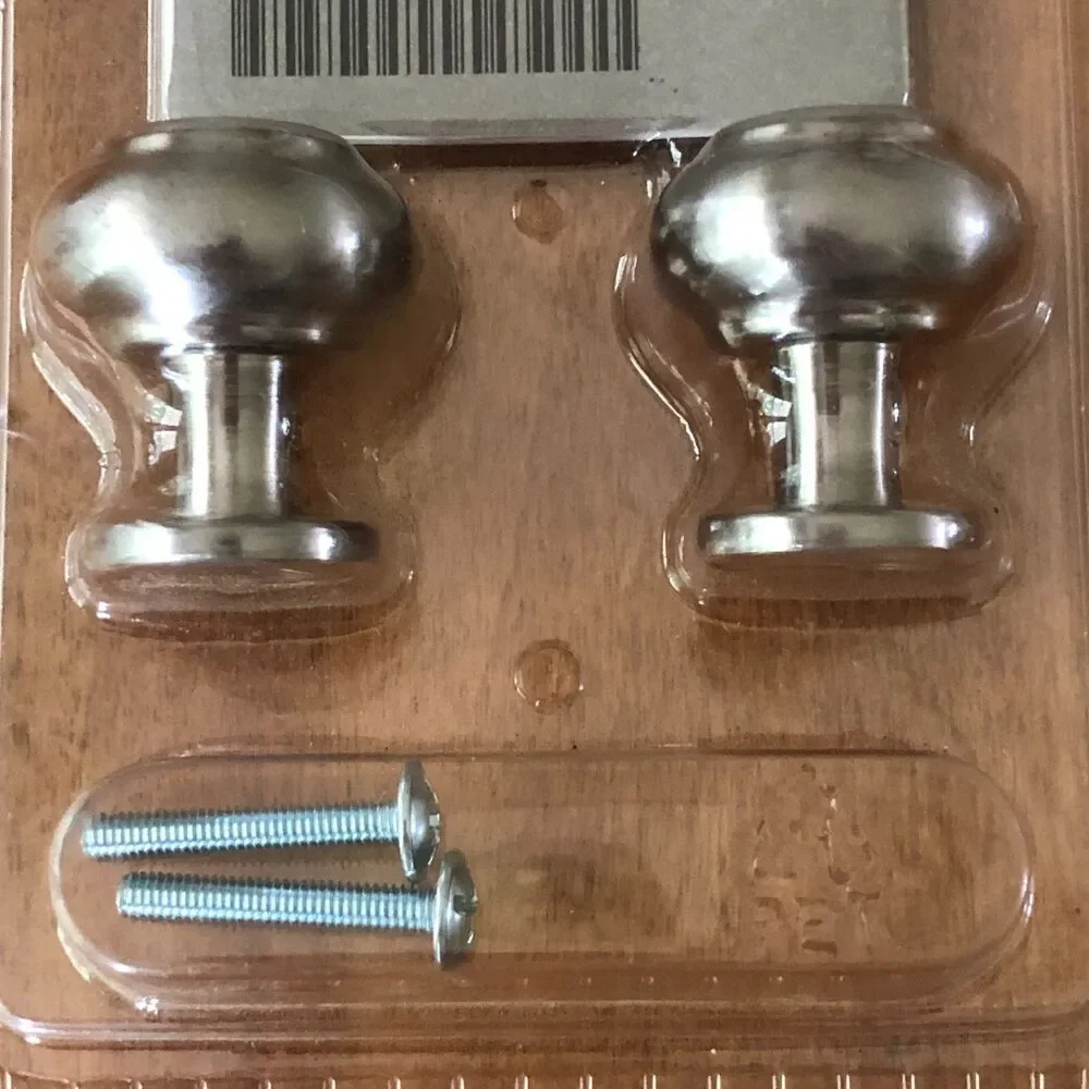 Ikea FINTORP Drawer Knobs Silver 2 Pack Screws 202.022.95 NEW